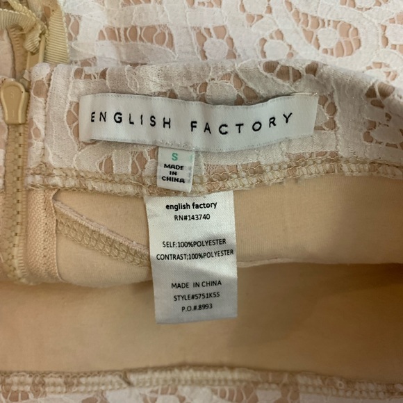 English Factory Light Pink Laced Pattern Flared Mini Skirt - Picture 3 of 3